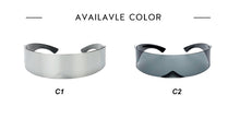 Load image into Gallery viewer, Mirror Silver Futuristic Wrap Around Sunglasses Women Cool Sunglasses Mask Funny Glasses Halloween Party For Men Eyewear
