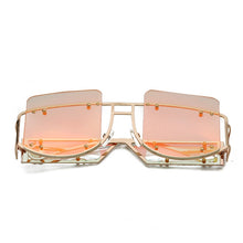 Load image into Gallery viewer, Mirror Square Sunglasses Men Women 2023 Oversized Alloy Rivet Male Shade Glasses  Brand Trend Unique Eyewear UV400