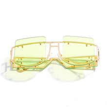 Load image into Gallery viewer, Mirror Square Sunglasses Men Women 2023 Oversized Alloy Rivet Male Shade Glasses  Brand Trend Unique Eyewear UV400