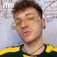 Load image into Gallery viewer, Mirror Square Sunglasses Men Women 2023 Oversized Alloy Rivet Male Shade Glasses  Brand Trend Unique Eyewear UV400