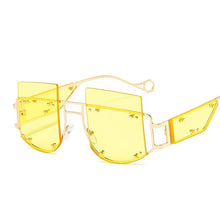 Load image into Gallery viewer, Mirror Square Sunglasses Men Women 2023 Oversized Alloy Rivet Male Shade Glasses  Brand Trend Unique Eyewear UV400