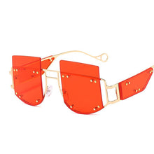 Load image into Gallery viewer, Mirror Square Sunglasses Men Women 2023 Oversized Alloy Rivet Male Shade Glasses  Brand Trend Unique Eyewear UV400