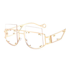 Load image into Gallery viewer, Mirror Square Sunglasses Men Women 2023 Oversized Alloy Rivet Male Shade Glasses  Brand Trend Unique Eyewear UV400