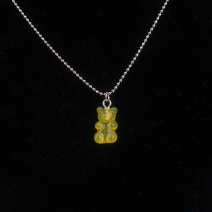 Fashion Multicolor Transparent Bear Necklace Cute Candy Color Resin Gummy Bear Pendant Necklace Women Jewelry
