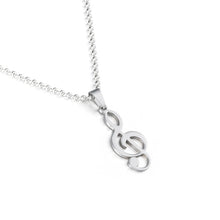 Carica l&#39;immagine nel visualizzatore di Gallery, Fashion Musical Symb Pendant Necklaces For Women Stainless Steel Necklace&amp;Pendants Hollow Lovers Keychain Men Jewelry Colar