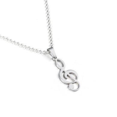 Fashion Musical Symb Pendant Necklaces For Women Stainless Steel Necklace&Pendants Hollow Lovers Keychain Men Jewelry Colar