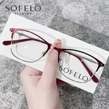 Load image into Gallery viewer, Myopia Optical Glasses Frame Women Prescription Eyeglasses Frame Ladies Red Stainless Steel Spectacles Frame Brand 2023