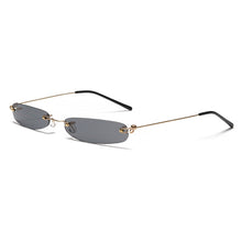 Load image into Gallery viewer, Narrow Small Sunglasses 2019  Brand Designer Retro Rimless Sunglasses Metal Trend Small Sun Glasses UV400