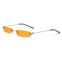 Load image into Gallery viewer, Narrow Small Sunglasses 2019  Brand Designer Retro Rimless Sunglasses Metal Trend Small Sun Glasses UV400
