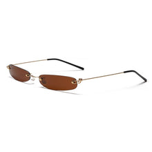 Load image into Gallery viewer, Narrow Small Sunglasses 2019  Brand Designer Retro Rimless Sunglasses Metal Trend Small Sun Glasses UV400
