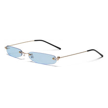 Load image into Gallery viewer, Narrow Small Sunglasses 2019  Brand Designer Retro Rimless Sunglasses Metal Trend Small Sun Glasses UV400