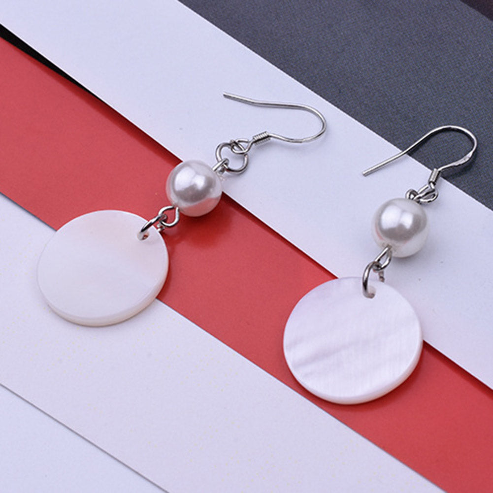 Fashion Natural Circle Shell Simulated Pearl Earrings Sweet Elegant Earrings For Women Party Wedding Bridal Jewelry bijoux