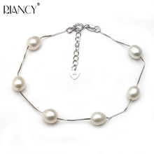 Load image into Gallery viewer, Fashion Natural adjustable pearl Bracelets For Women 925 sterling silver jewelry silver chain pearl Bracelets Gifts