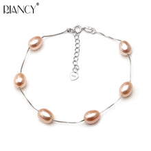 Load image into Gallery viewer, Fashion Natural adjustable pearl Bracelets For Women 925 sterling silver jewelry silver chain pearl Bracelets Gifts
