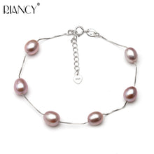 Load image into Gallery viewer, Fashion Natural adjustable pearl Bracelets For Women 925 sterling silver jewelry silver chain pearl Bracelets Gifts