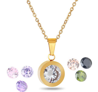 Fashion Necklace for women 2015 316L Stainless Steel DIY Crystal Charm Pendants Necklaces