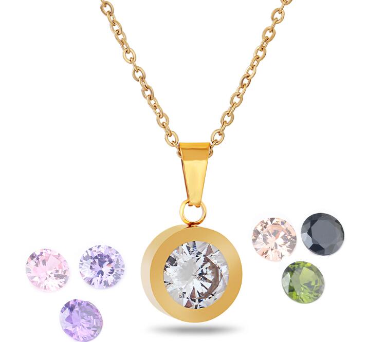 Fashion Necklace for women 2015 316L Stainless Steel DIY Crystal Charm Pendants Necklaces
