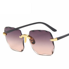 Carica l&#39;immagine nel visualizzatore di Gallery, Moda nuovo designer di marca occhiali da sole quadrati senza cornice moda donna metallo senza montatura lenti sfumate occhiali da sole femminili Oculos 2022 