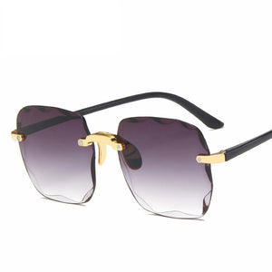 Moda nuovo designer di marca occhiali da sole quadrati senza cornice moda donna metallo senza montatura lenti sfumate occhiali da sole femminili Oculos 2022 