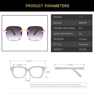 Moda nuovo designer di marca occhiali da sole quadrati senza cornice moda donna metallo senza montatura lenti sfumate occhiali da sole femminili Oculos 2022 