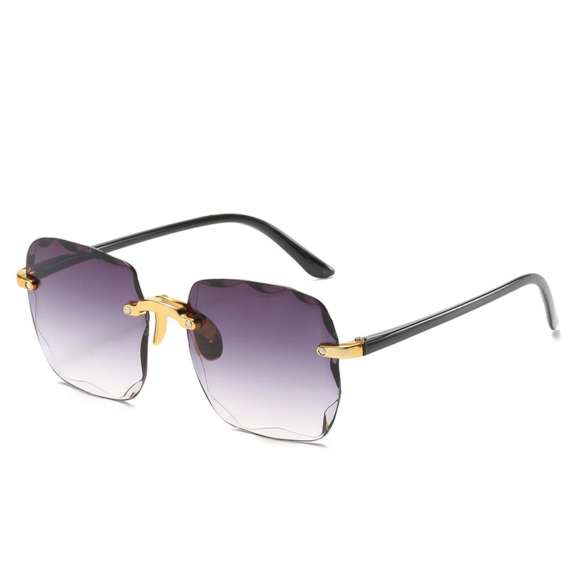 Occhiali da sole quadrati di marca Occhiali da sole senza montatura da donna con lenti sfumate senza montatura Occhiali da sole femminili Gafas De Sol