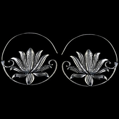Fashion New Buddhism Lotus Flower Ear Weight for Women Girls Lady Gift drop shipping 1.4mm Thickness Fake Ear Plug