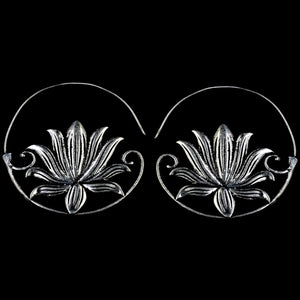 Fashion New Buddhism Lotus Flower Ear Weight for Women Girls Lady Gift drop shipping 1.4mm Thickness Fake Ear Plug