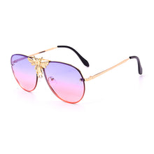 Carica l'immagine nel visualizzatore di Gallery, Occhiali da sole da donna Occhiali con strass ape Famoso designer di marca Occhiali da sole con lenti a colori sfumate Occhiali stile punk Hot