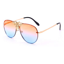 Carica l'immagine nel visualizzatore di Gallery, Occhiali da sole da donna Occhiali con strass ape Famoso designer di marca Occhiali da sole con lenti a colori sfumate Occhiali stile punk Hot
