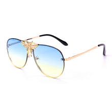 Carica l'immagine nel visualizzatore di Gallery, Occhiali da sole da donna Occhiali con strass ape Famoso designer di marca Occhiali da sole con lenti a colori sfumate Occhiali stile punk Hot