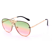 Carica l'immagine nel visualizzatore di Gallery, Occhiali da sole da donna Occhiali con strass ape Famoso designer di marca Occhiali da sole con lenti a colori sfumate Occhiali stile punk Hot