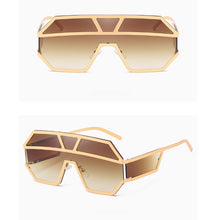 Load image into Gallery viewer, One Piece Sunglasses Women Geometric Patterns Metal Unisex Oversized men Sunglasses Gradient Lens Cool Sun glasses