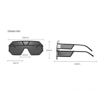 Load image into Gallery viewer, One Piece Sunglasses Women Geometric Patterns Metal Unisex Oversized men Sunglasses Gradient Lens Cool Sun glasses