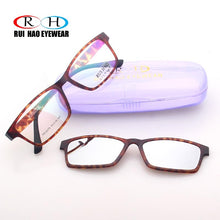 Load image into Gallery viewer, Optical Eyeglasses Frame Leopard Spectacles Rectangle Glasses Frame Prescription Glasses Polarized sunglasses clip on