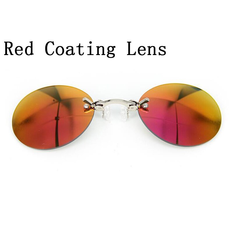 Oval Rimsless Clamp Nose Sunglasses The Matrix Morpheus Same Style Men Women Clip On Nose Sun Glasses Cool Spectacles