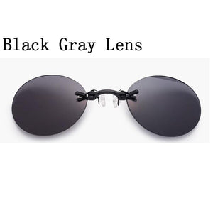 Oval Rimsless Clamp Nose Sunglasses The Matrix Morpheus Same Style Men Women Clip On Nose Sun Glasses Cool Spectacles