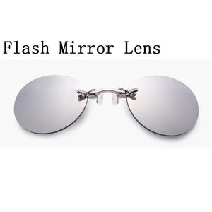 Oval Rimsless Clamp Nose Sunglasses The Matrix Morpheus Same Style Men Women Clip On Nose Sun Glasses Cool Spectacles