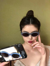 Load image into Gallery viewer, Oval Round Sunglasses Women Blue White Black Shades Sun Glasses Korean Style Hip Hop Classic Retro Oculos De Sol