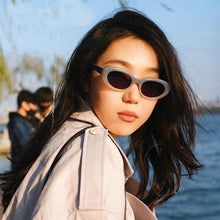 Load image into Gallery viewer, Oval Round Sunglasses Women Blue White Black Shades Sun Glasses Korean Style Hip Hop Classic Retro Oculos De Sol