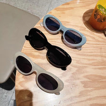 Load image into Gallery viewer, Oval Round Sunglasses Women Blue White Black Shades Sun Glasses Korean Style Hip Hop Classic Retro Oculos De Sol