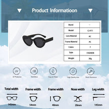 Load image into Gallery viewer, Oval Small Frames Shade For Female Vintage Solid Color Personality Eyeglasses Brand Design Black White Sun Glasses UV400