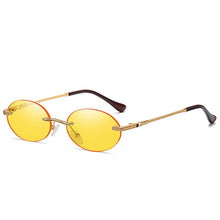 Load image into Gallery viewer, Oval Sunglasses Small Rimless Shades  Brand Designer Women Men Metal Blue Sun glasses  UV400 Eyewear