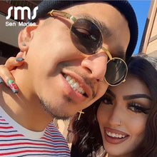 Load image into Gallery viewer, Oval Sunglasses Women 2023 Vintage Small Round Metal Frame Sun Glasses Yellow Pink Lens Men Steampunk Eyeglasses Shades