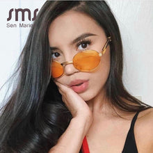 Load image into Gallery viewer, Oval Sunglasses Women 2023 Vintage Small Round Metal Frame Sun Glasses Yellow Pink Lens Men Steampunk Eyeglasses Shades