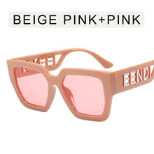 Load image into Gallery viewer, Oversize Square Sunglasses Women Hollow Out Letter Big Frame Sun Glasses Men Trendy Show Eyewear Gafas UV400