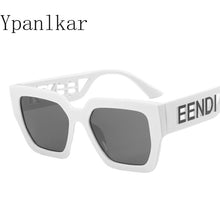 Load image into Gallery viewer, Oversize Square Sunglasses Women Hollow Out Letter Big Frame Sun Glasses Men Trendy Show Eyewear Gafas UV400