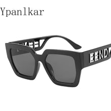 Load image into Gallery viewer, Oversize Square Sunglasses Women Hollow Out Letter Big Frame Sun Glasses Men Trendy Show Eyewear Gafas UV400