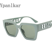 Load image into Gallery viewer, Oversize Square Sunglasses Women Hollow Out Letter Big Frame Sun Glasses Men Trendy Show Eyewear Gafas UV400