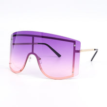 Load image into Gallery viewer, Oversized Blue Yellow Gradient Sunglasses Women 2023 Luxulry Brand Designer Red Rimless Metal Female Sun Glasses Shades