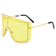 Load image into Gallery viewer, Oversized Blue Yellow Gradient Sunglasses Women 2023 Luxulry Brand Designer Red Rimless Metal Female Sun Glasses Shades